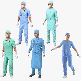 Doctors Rigged Collection 2 for Maya 3D model